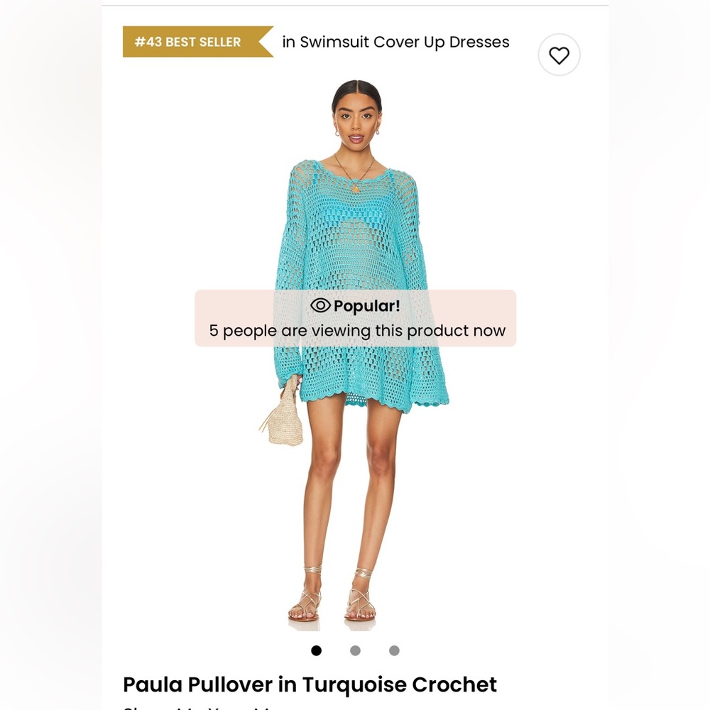 Paula Pullover in Turquoise Crochet